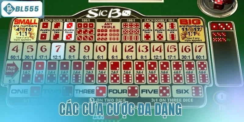 Các cửa cược đa dạng