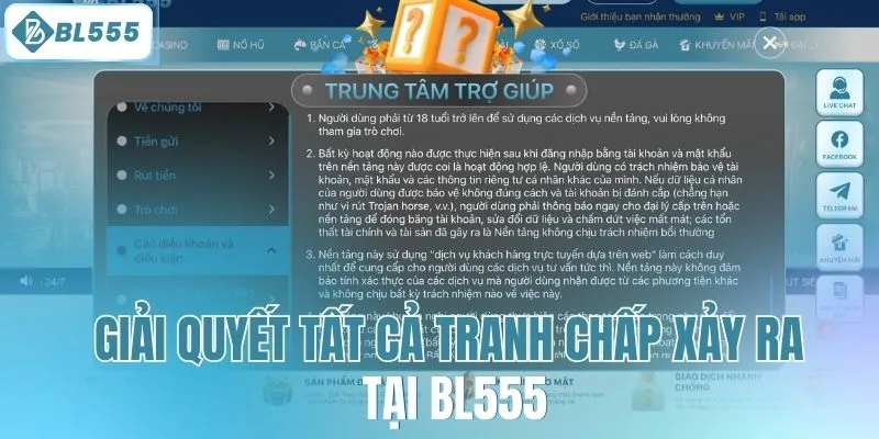Giải quyết tất cả tranh chấp xảy ra tại BL555